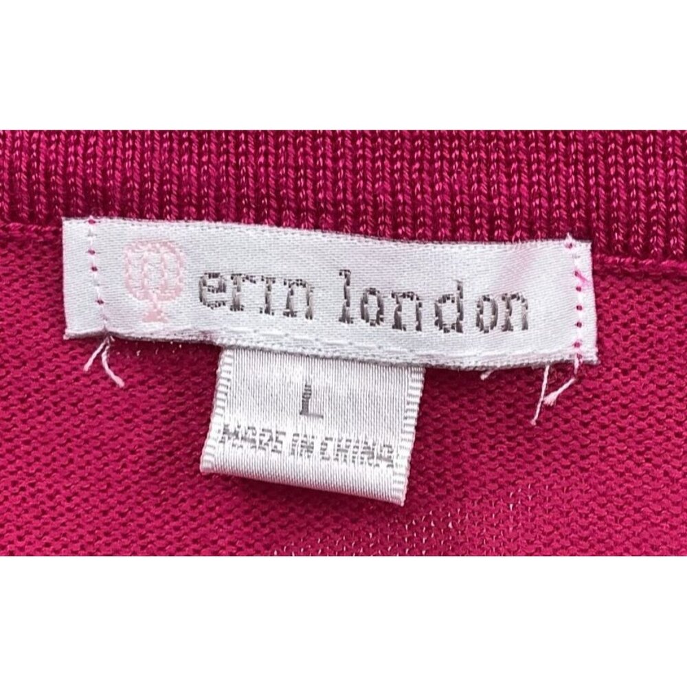 Erin London Cowl Neck Long Sleeve Fuchsia Tunic Top With Pockets  Womens Size L - Picture 7 of 7